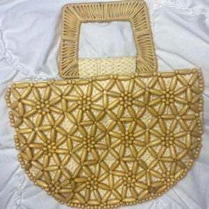 Straw top handle bag